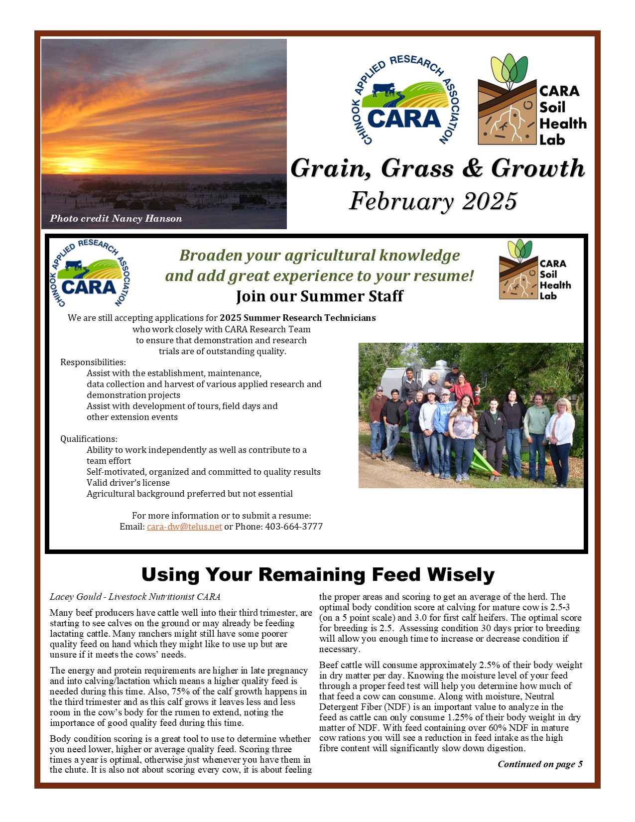 CARA Newsletter